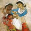 Courtly Music and Dance Scene (after Ajanta mural)