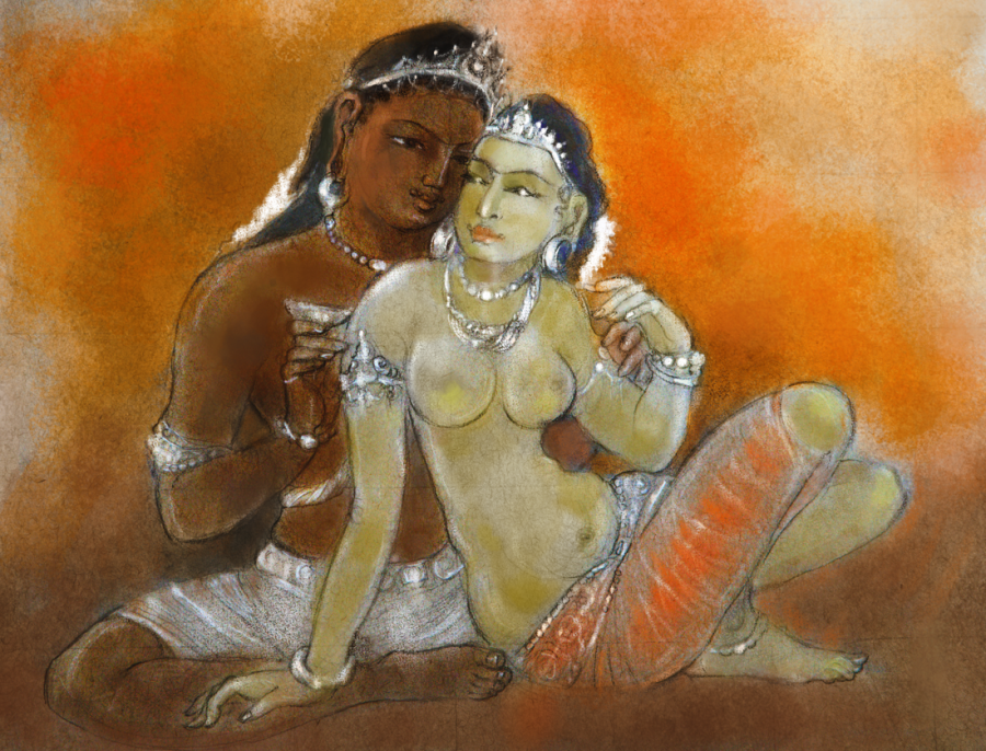 Mithuna Couple (after Ajanta mural)