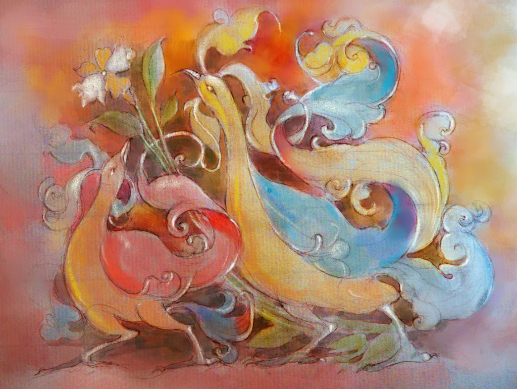 Peacock Motif (after Ajanta mural)