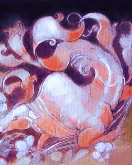 Bull Motif (after Ajanta mural)