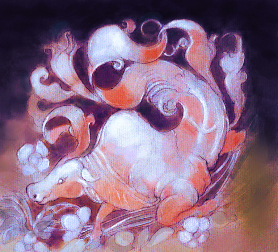 Bull Motif (after Ajanta mural)